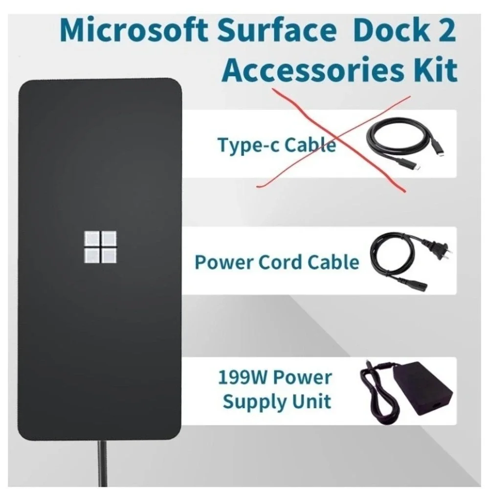 199W Surface Pro Charger For Surface Pro‎ Laptop 9/8/7/6/5/4/3 Surface Go 3/2/1